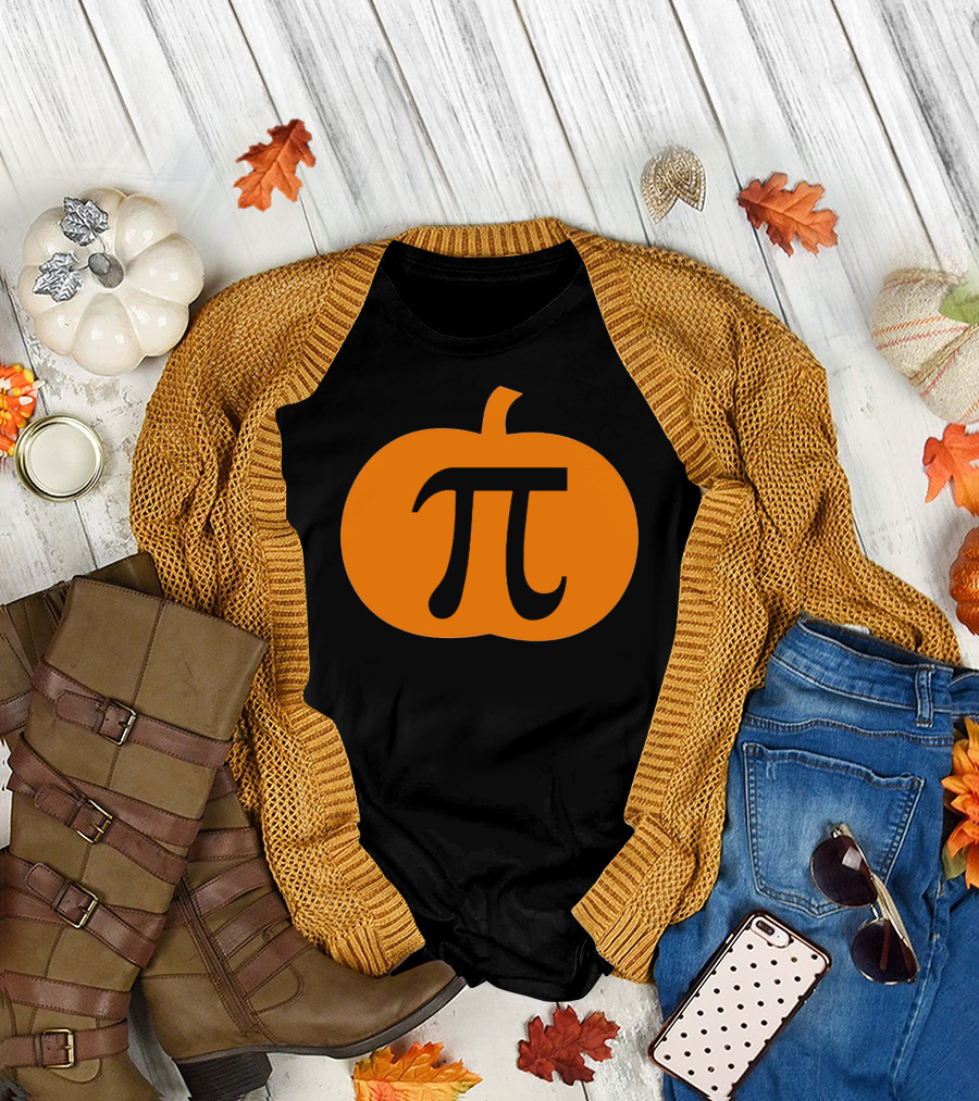 Halloween Pumpkin Pi Pie Funny Math T-Shirt