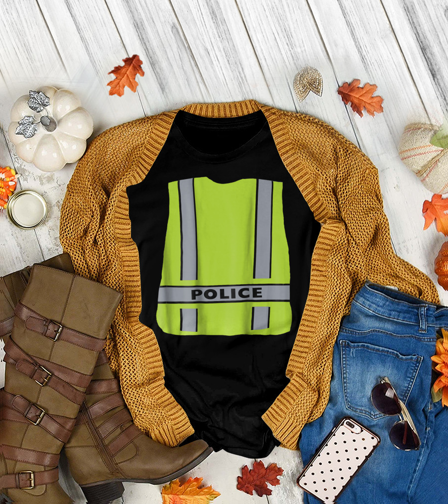 Reflective Police Safety Vest Funny Sheriff Cop Uniform T-Shirt