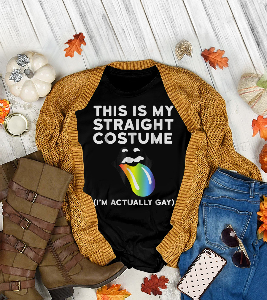 This Is My Straight Costume I'm Actually Gay Halloween Funny T-Shirt