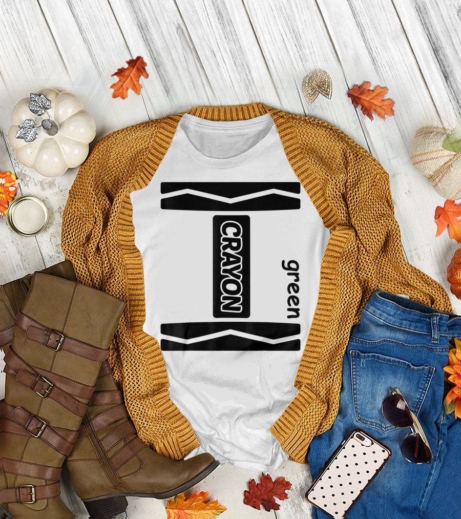 Crayon Green Halloween Couple Friend Group T-Shirt