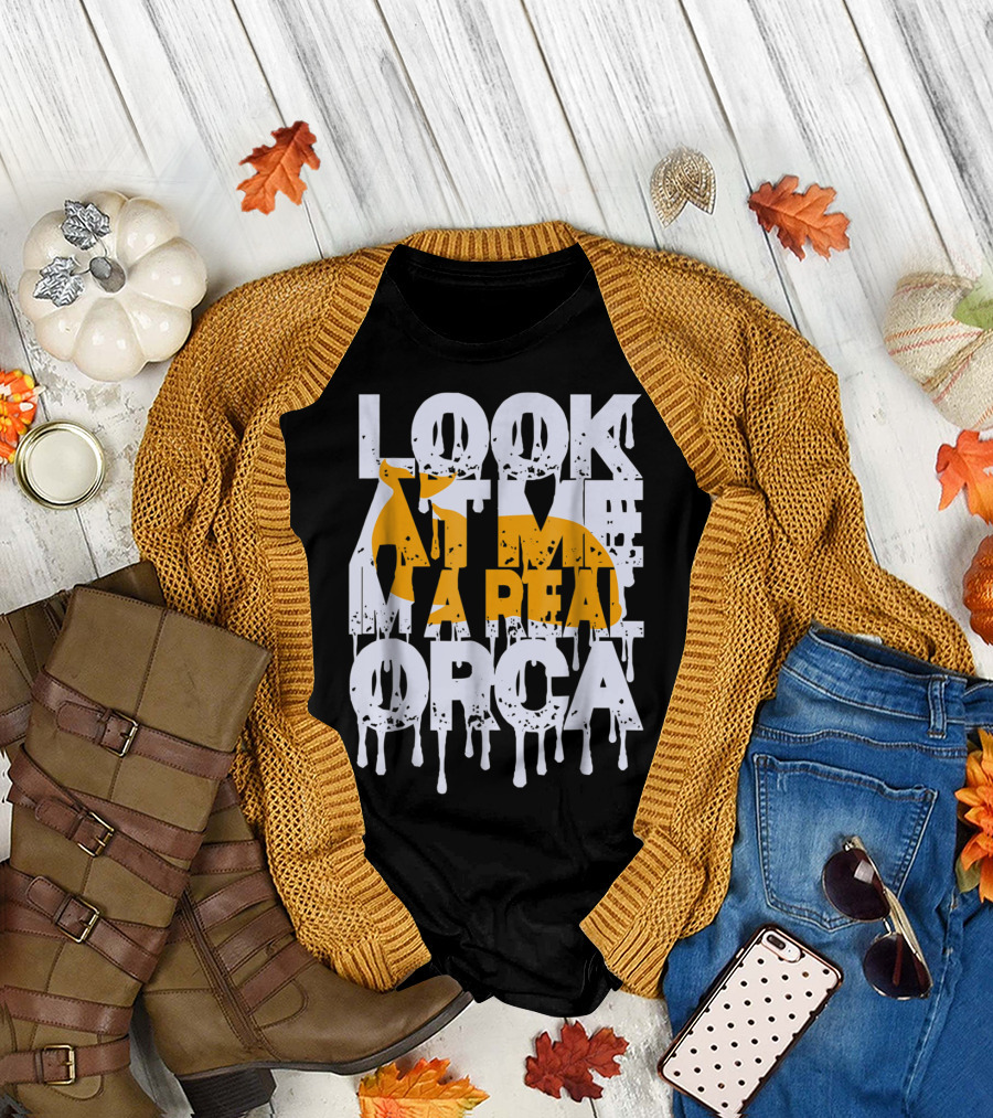 LOOK AT ME I'M A REAL ORCA Halloween Orca Costume Easy Animal T-Shirt