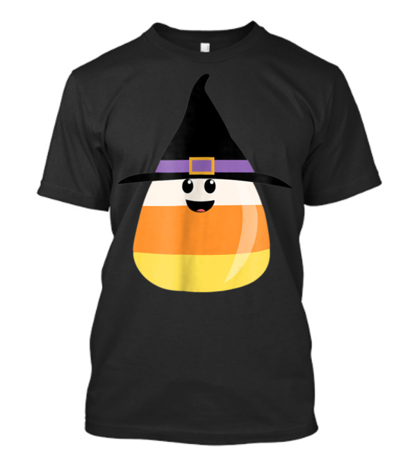 Halloween With Chip The Candy Corn Witch Hat Smiling T-Shirt
