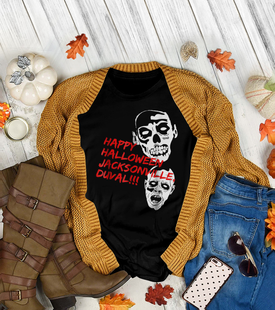 Happy Halloween Jacksonville Duval Skulls T-Shirt