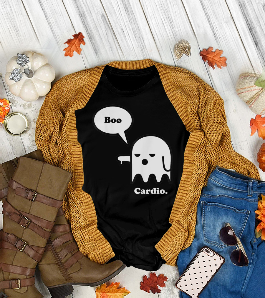 Halloween Ghost Boo Cardio Funny Workout T-Shirt