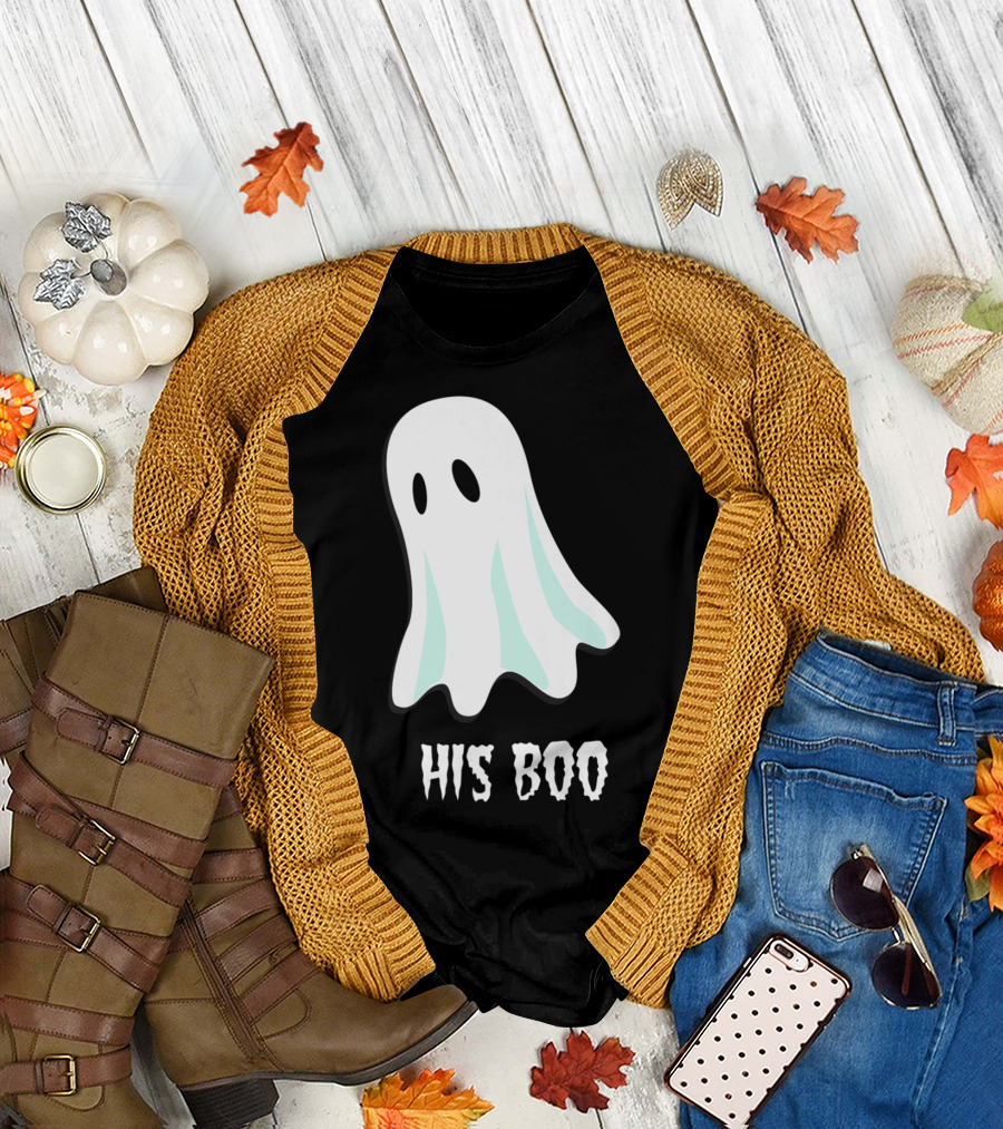 His Boo Her Boo Ghost Halloween Last Minute Couple Costume T-Shirt
