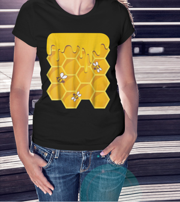 Honeycomb Bees Dripping Honey Halloween Group Costume T-Shirt