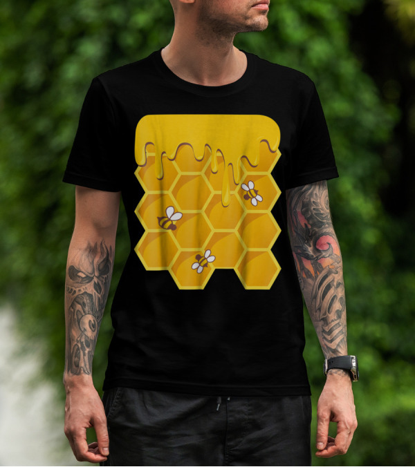 Honeycomb Bees Dripping Honey Halloween Group Costume T-Shirt