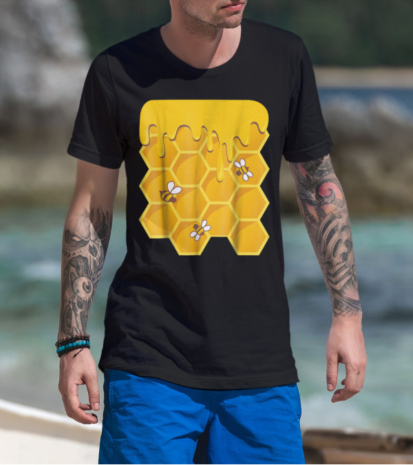 Honeycomb Bees Dripping Honey Halloween Group Costume T-Shirt