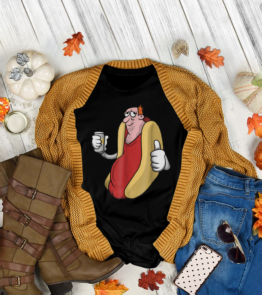 Bbq Hotdog Vendor Thumbs Up Drink T-Shirt
