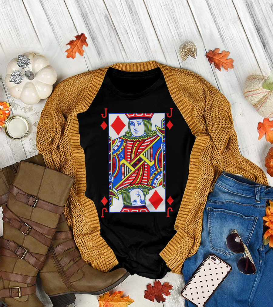 Jack Of Diamonds Card Funny Halloween Costume Poker T-Shirt
