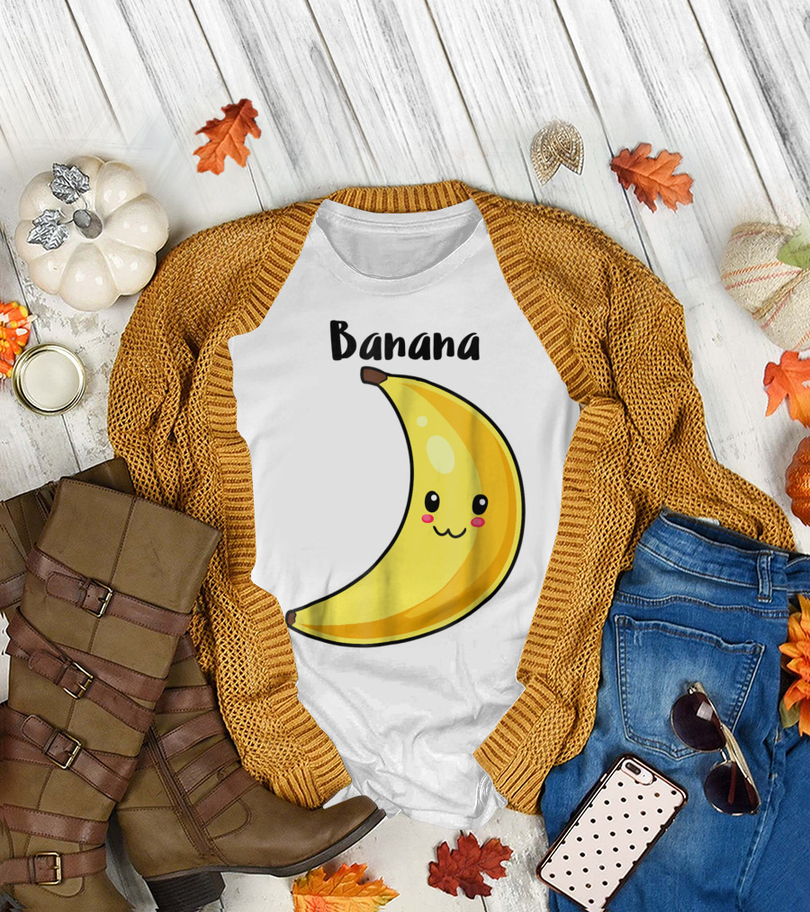 Kawaii Banana Couples Halloween Costume His Cute Happy T-Shirt