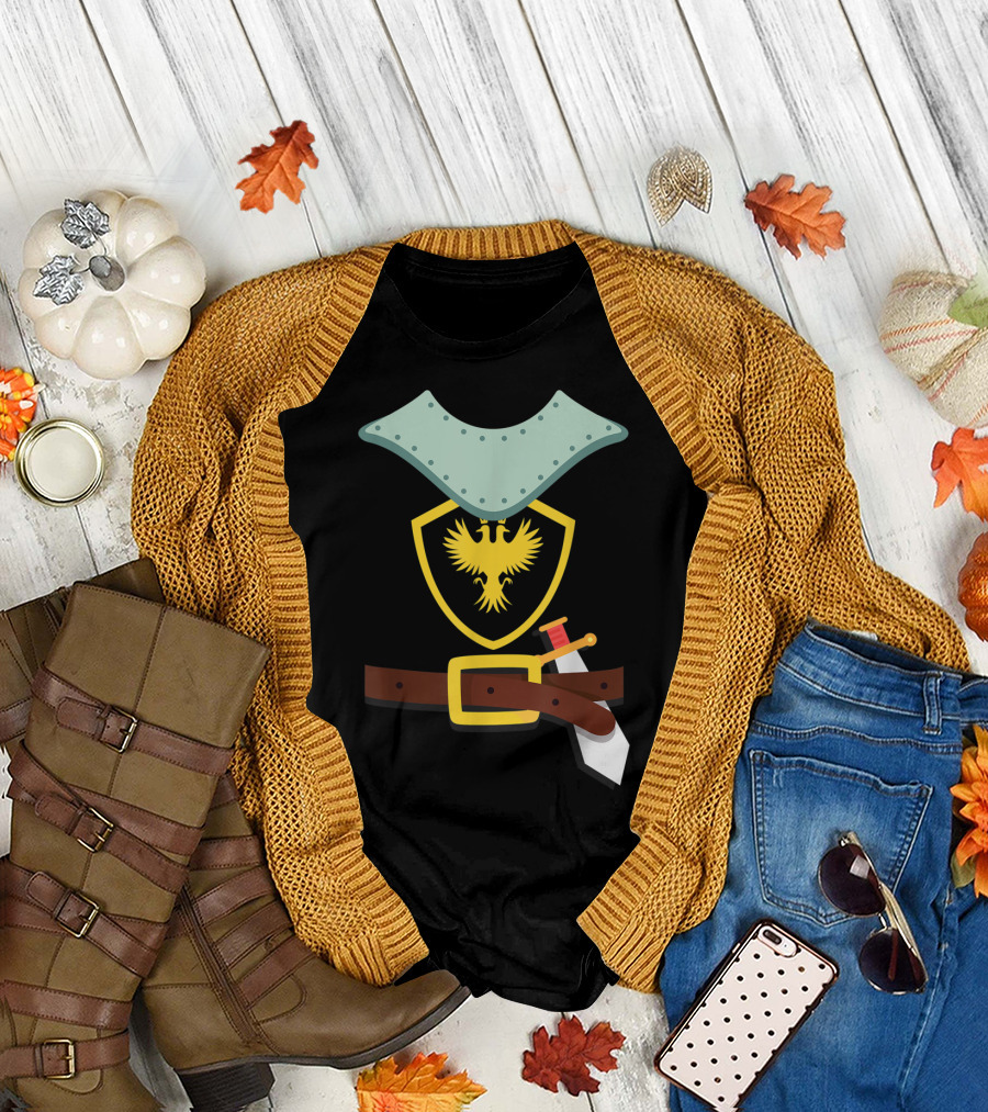 Knight In Shining Armor Double Headed Eagle Shield and Sword Suit T-Shirt
