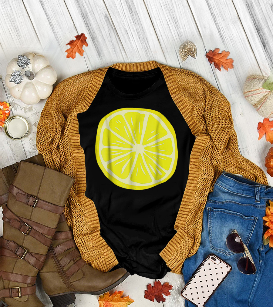 Lemon Slice Funny Matching Halloween Costume Fruits T-Shirt