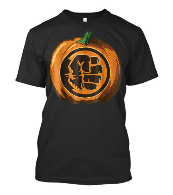 Marvel Avengers Hulk Smash Fist Halloween Pumpkin Jack-O'-Lantern T-Shirt