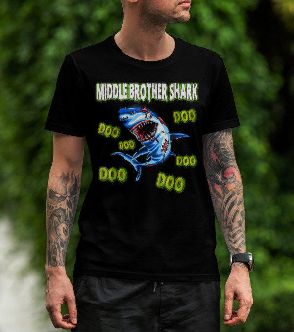 Middle Brother Shark Zombie Doo Doo Doo T-Shirt