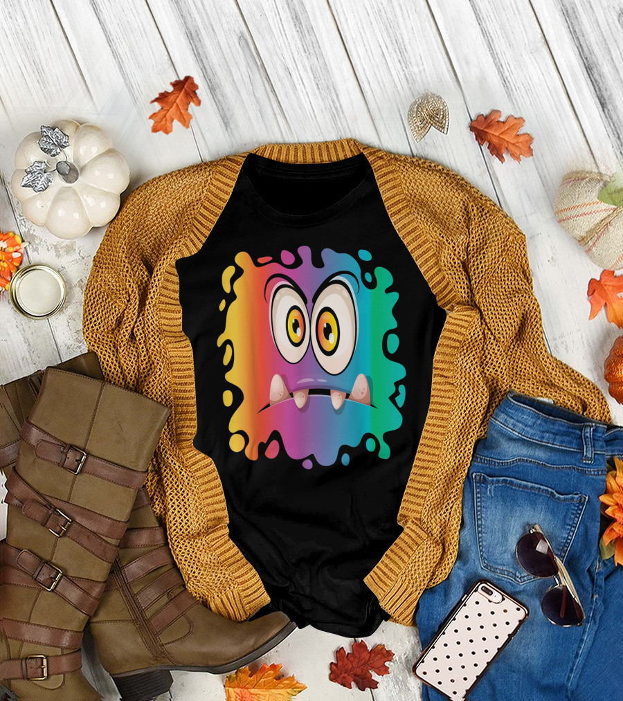 Monster Face Colorful Expression T-Shirt
