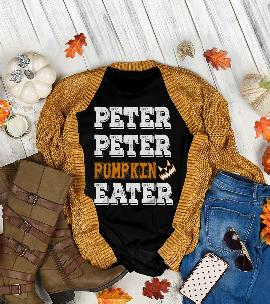 PETER PETER PUMPKIN EATER Halloween Jack-o'-Lantern Face T-Shirt