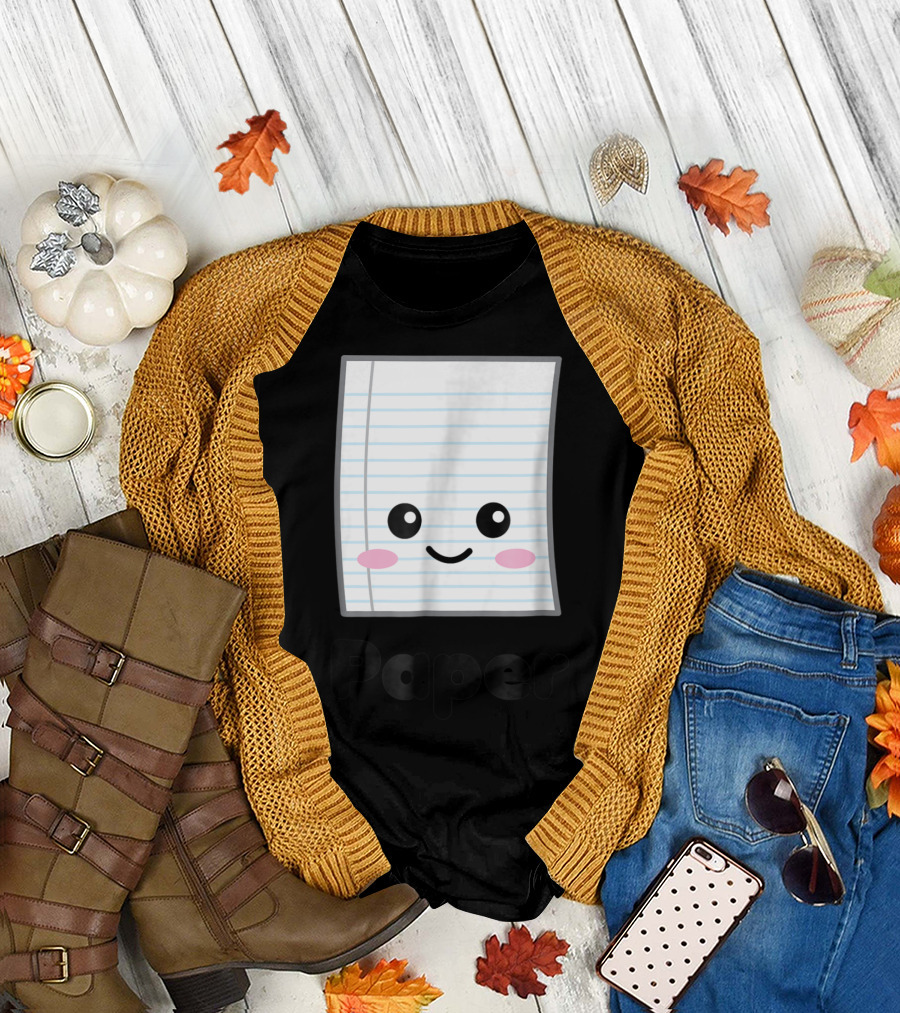 Rock Paper Scissors Cute Paper Halloween Group Matching T-Shirt