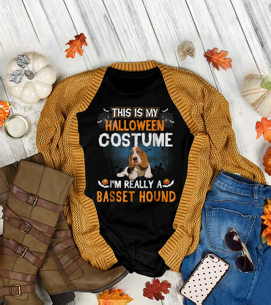 This Is My Halloween Costume I'm Really a Basset Hound T-Shirt