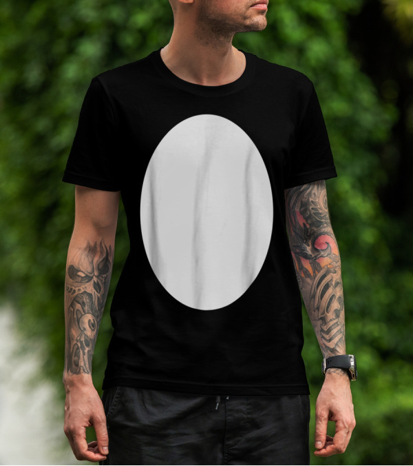 Wolf Panda Or Dog Grey Stomach T-Shirt