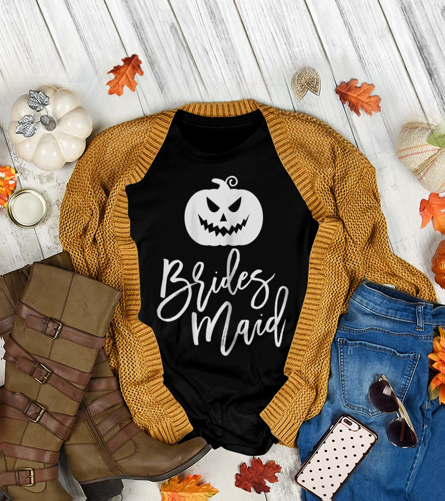 Bridesmaid Pumpkin Halloween Face T-Shirt