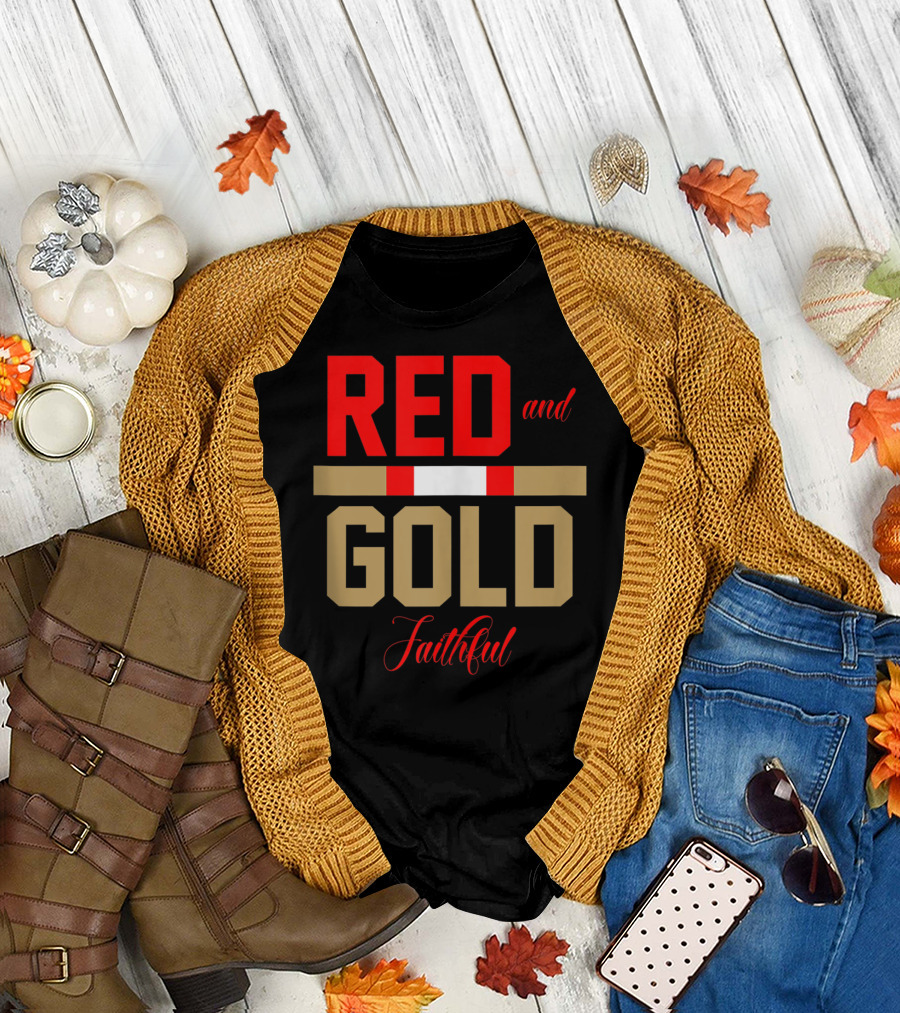 49Ers Red And Gold Faithful T-Shirt