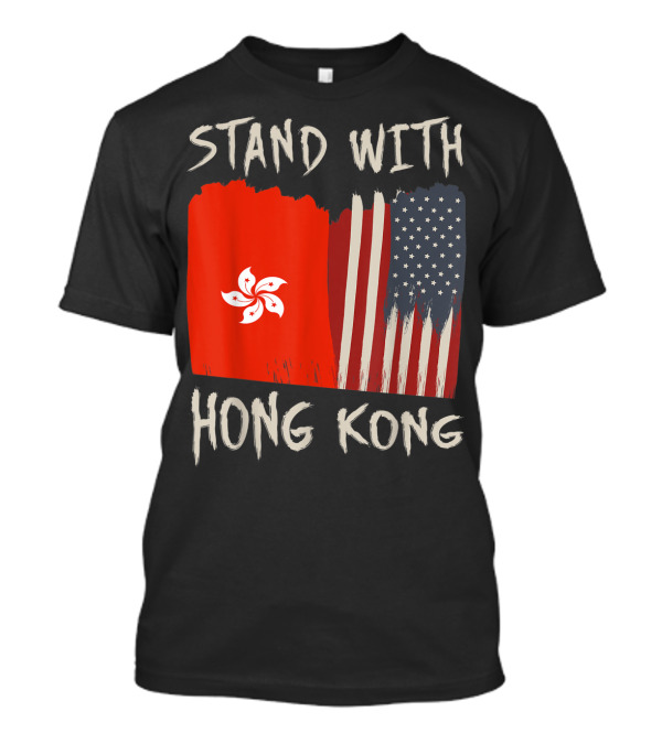 Stand With Hong Kong American Flag Support T-Shirt