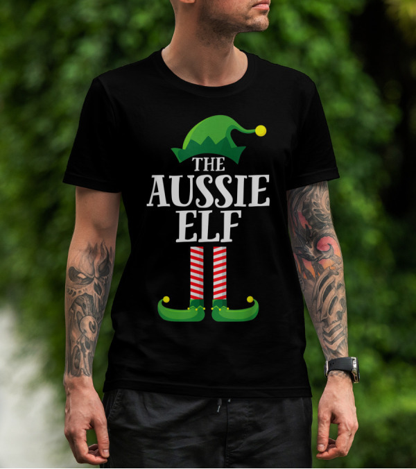 The Aussie Elf Festive Family Group Christmas T-Shirt