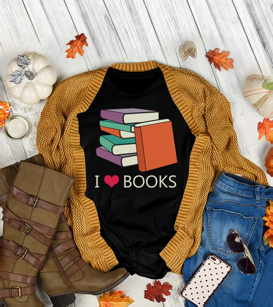 I Love Books Book Reader Heart T-Shirt