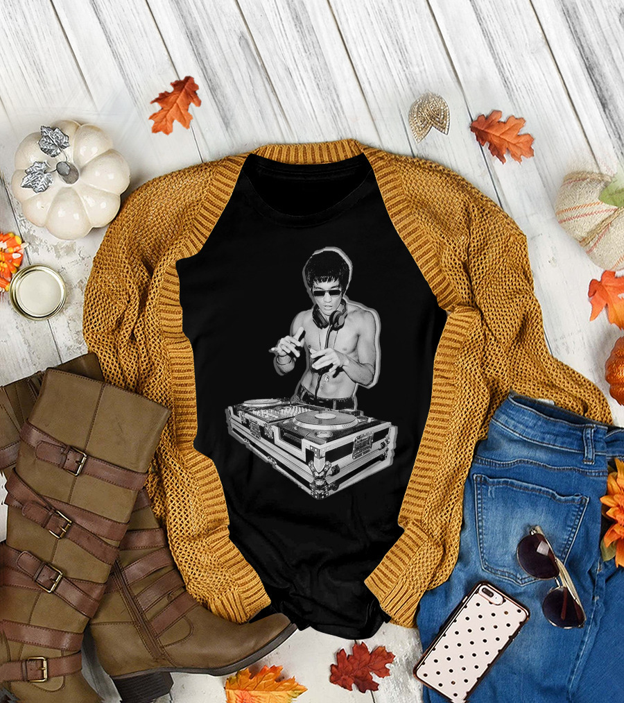 Bruce DJ Mixing at Turntables T-Shirt