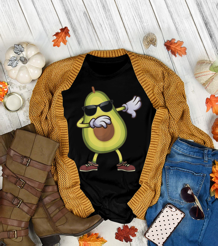 Avocado Dabbing with Sunglasses and Sneakers T-Shirt