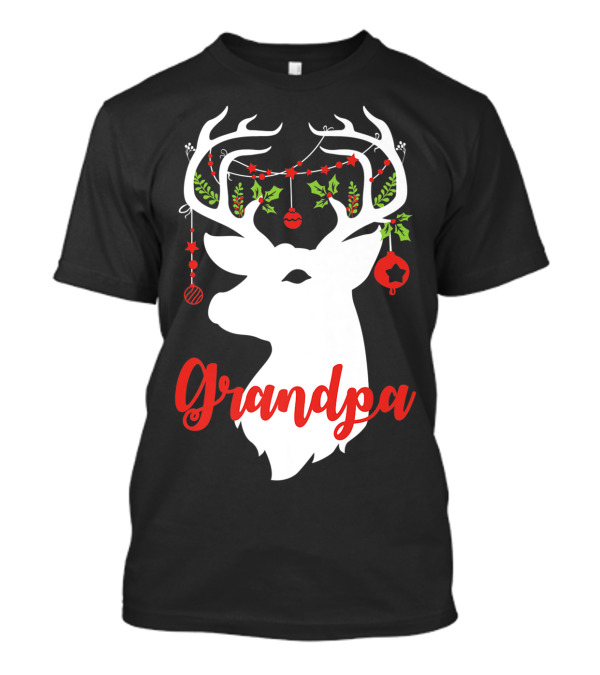 Grandpa Reindeer Christmas Deer Ornaments T-Shirt