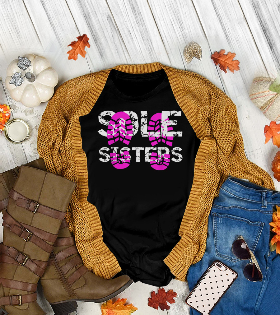 Sole Sisters Girls Hiking Running Boot Treads T-Shirt