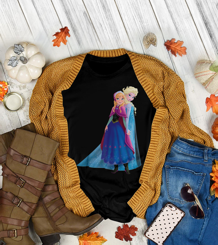 Disney Frozen Elsa and Anna Sisters in Iconic Pose T-Shirt