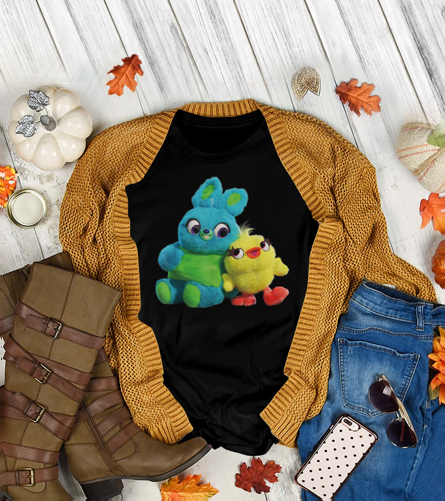 Disney Pixar Toy Story 4 Ducky and Bunny Plush Characters T-Shirt