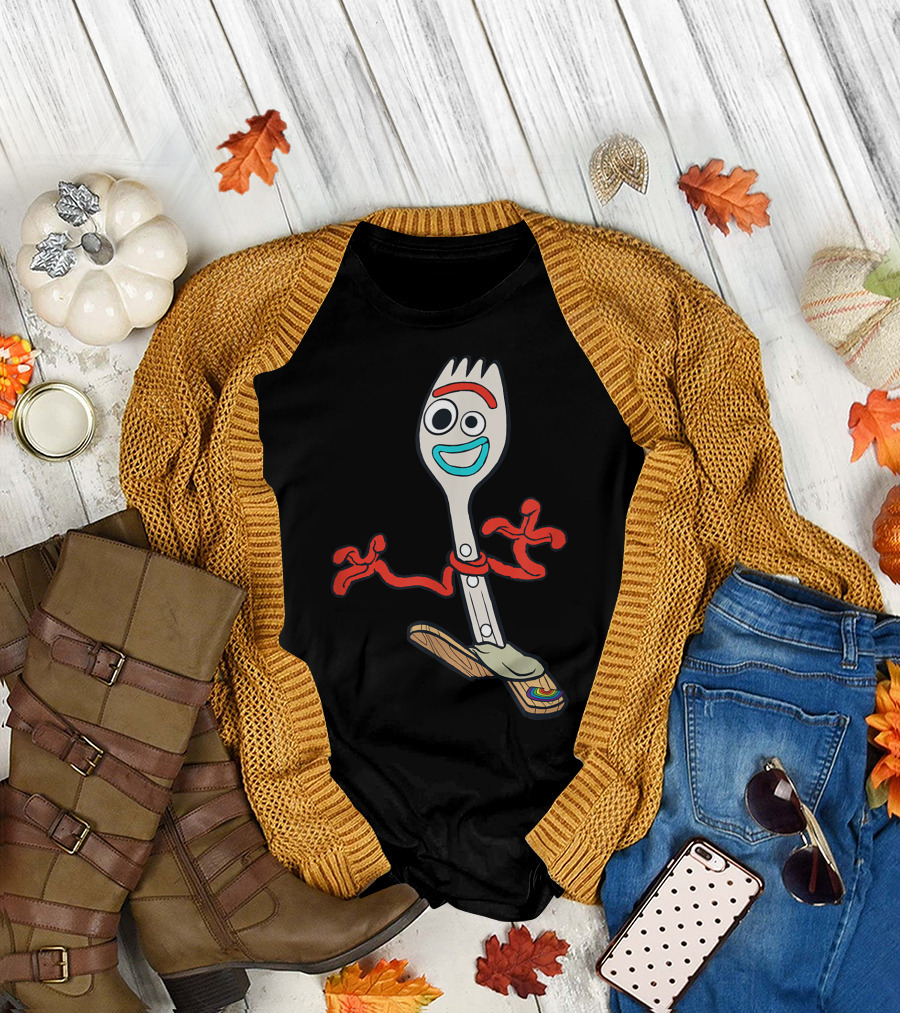 Disney Pixar Toy Story 4 Forky Running Character Pose T-Shirt