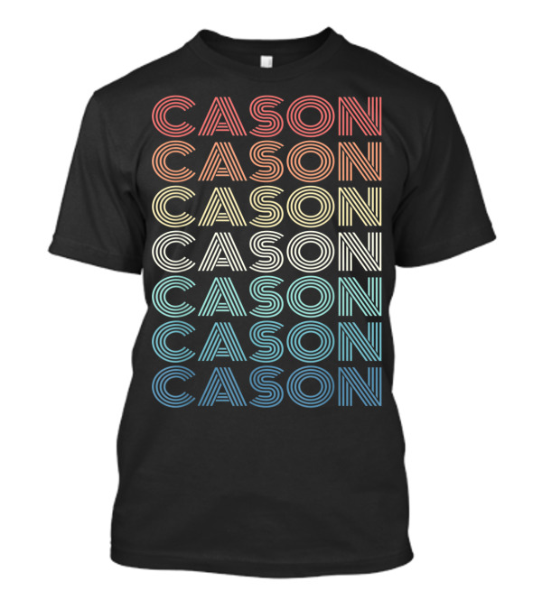 Cason First Given Name Cason Repeated Multicolor Lines T-Shirt