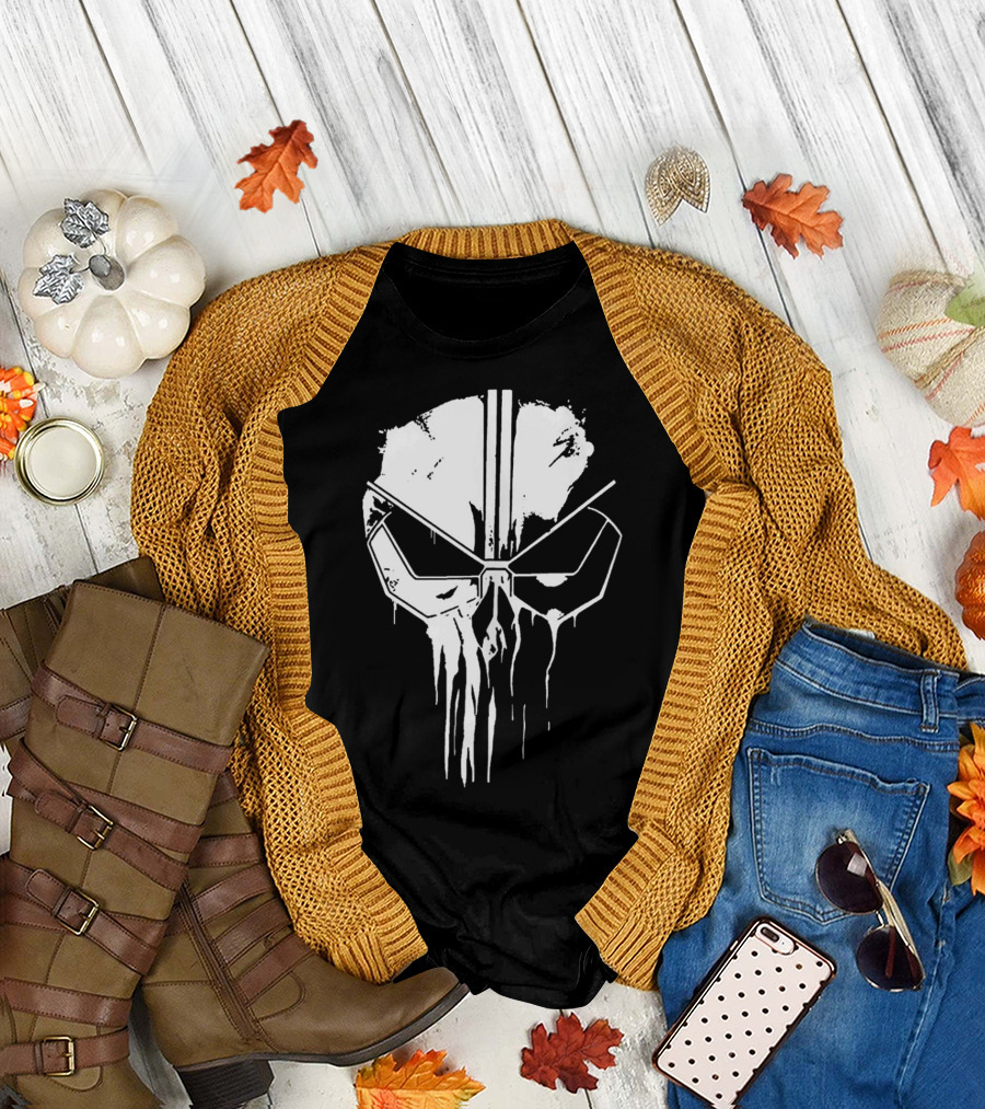Men's Skull Bodybuilding Gym Fitness Dripping Style Print T-Shirt