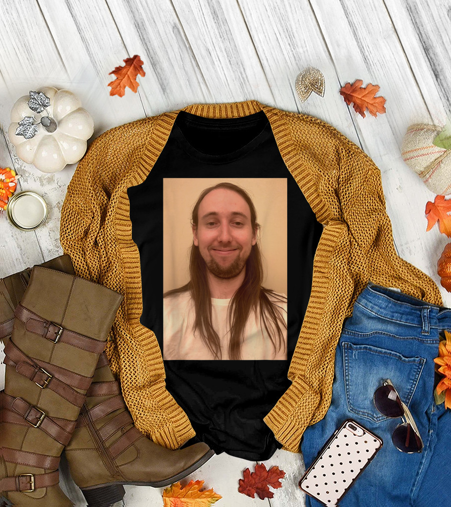 Random Guy Long Hair Smiling T-Shirt