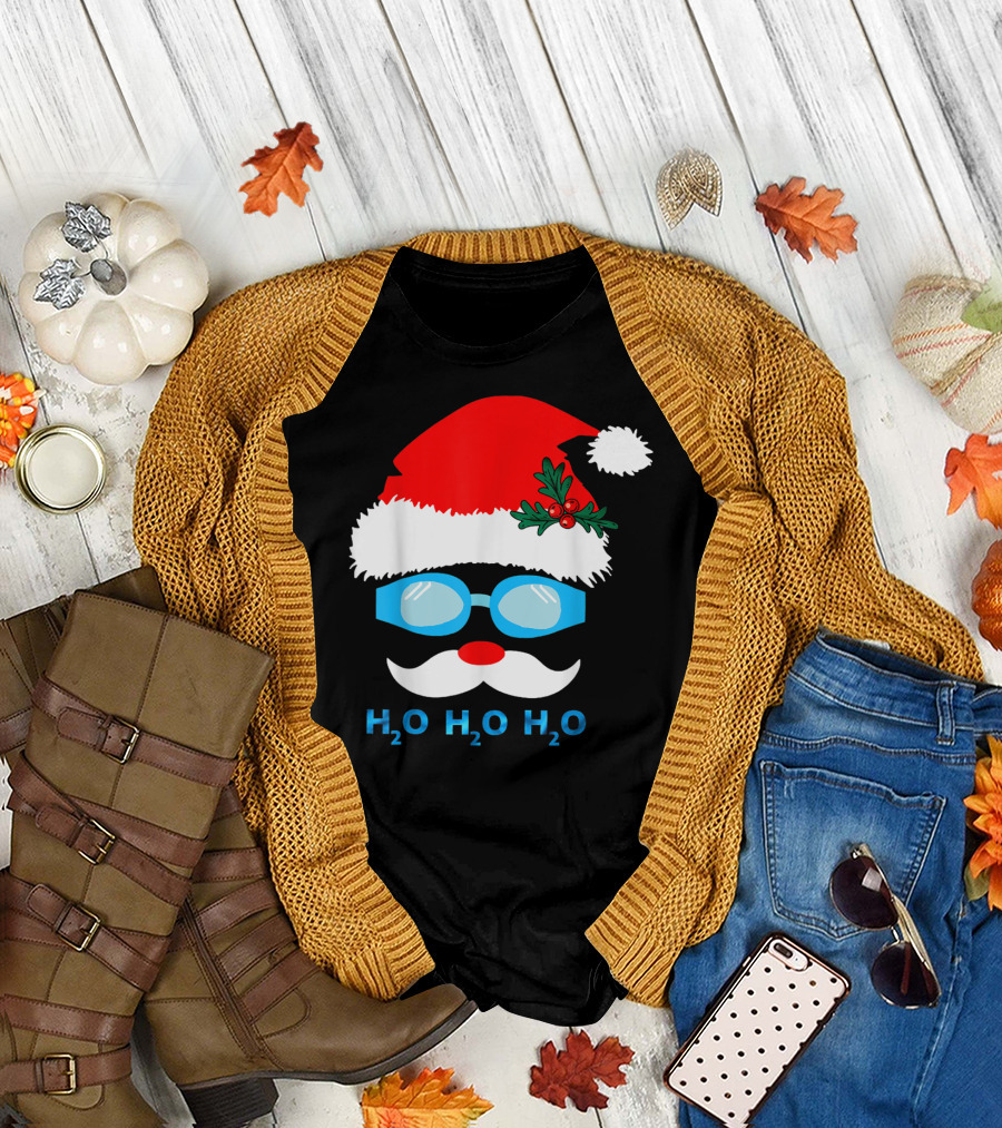 Santa Claus Swimming Goggles H2o H2o H2o T-Shirt