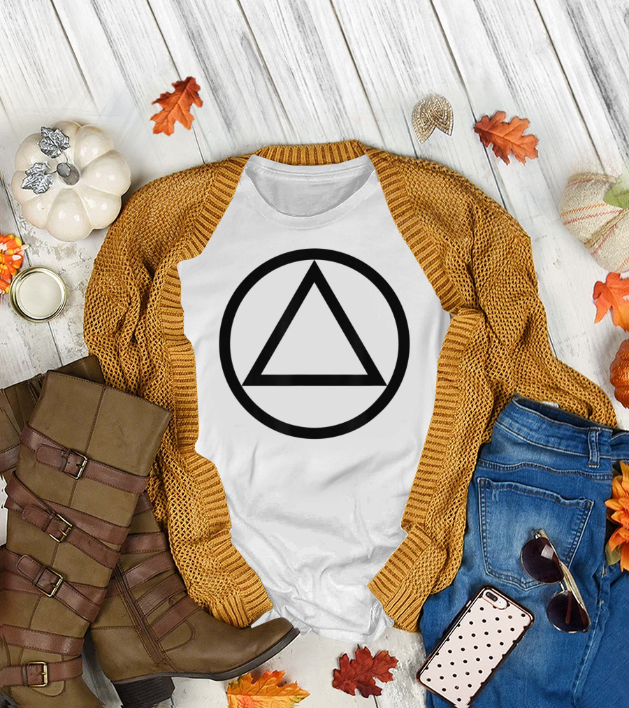 Aa Circle Triangle Symbol Simple Design Black T-Shirt