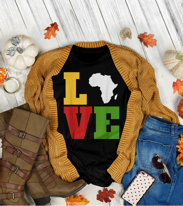 Africa Love Afrocentric African Map T-Shirt