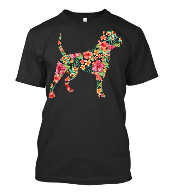 American Bulldog Floral Pattern Funny Dog T-Shirt