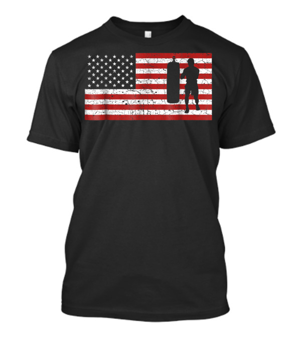 American Flag Boxer With Punching Bag T-Shirt