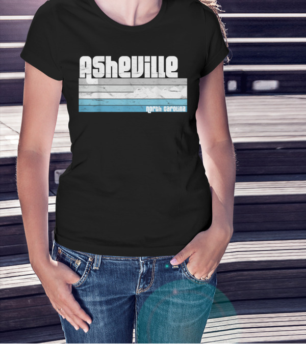 Asheville North Carolina Vintage Style Blue Ridge Mountains T-Shirt