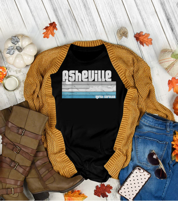 Asheville North Carolina Vintage Style Blue Ridge Mountains T-Shirt
