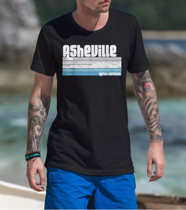Asheville North Carolina Vintage Style Blue Ridge Mountains T-Shirt