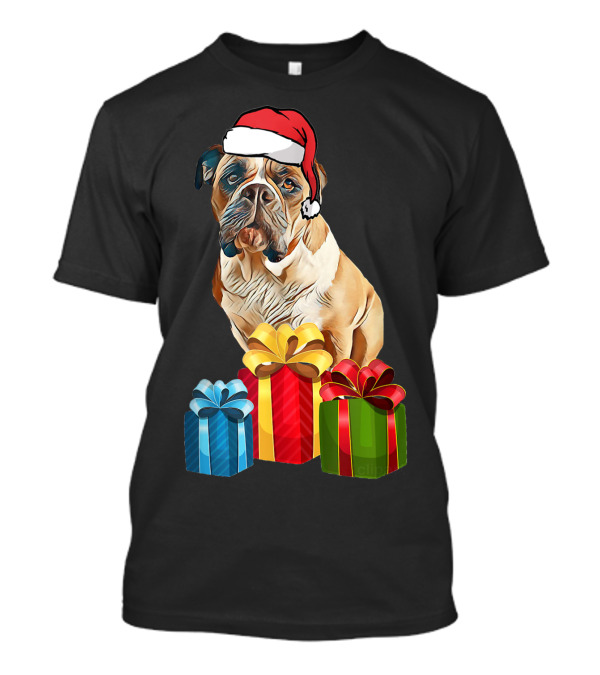At's Avah Dog With Santa Hat And Christmas Presents T-Shirt