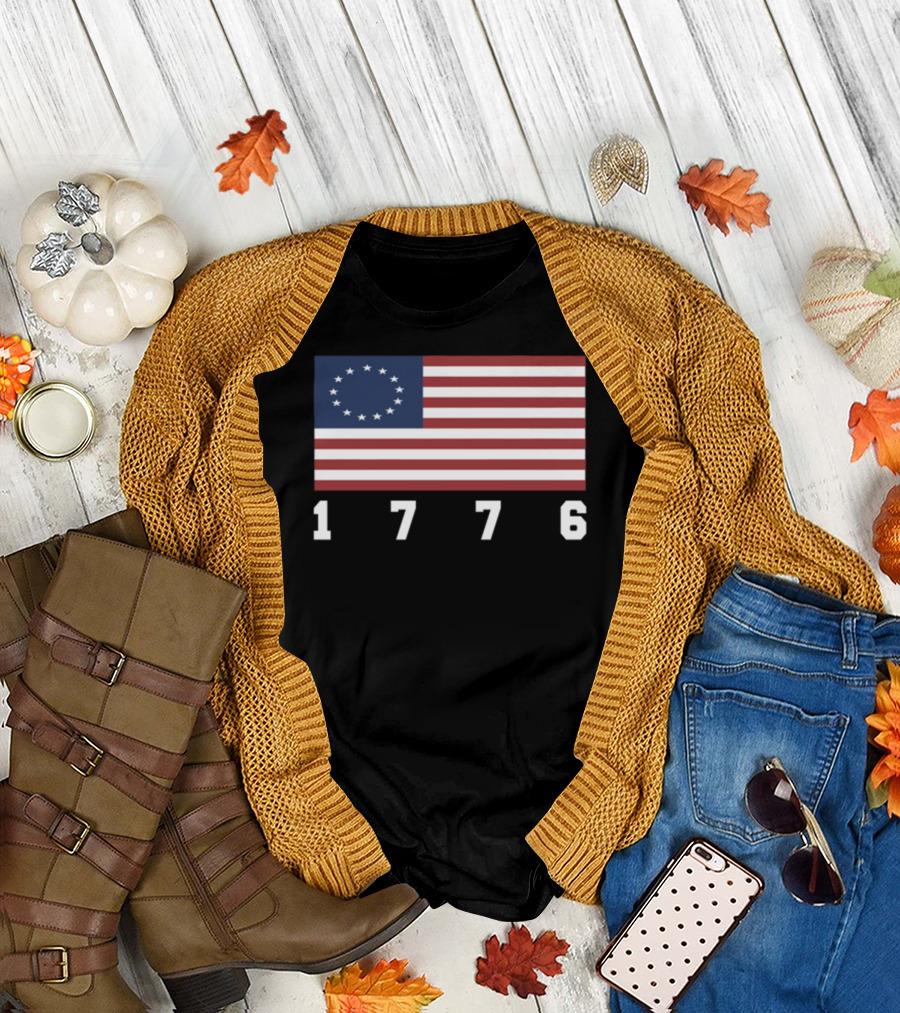 Betsy Ross Flag 1776 American Patriots Flag T-Shirt