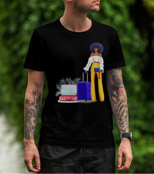 Catch Flights Not Feelings Black Woman Travel T-Shirt